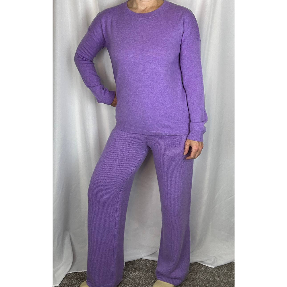 Lisa Yang Dea Sweater and Vivi Pant Set Lavender Purple Cashmere Size 1 NWT $975